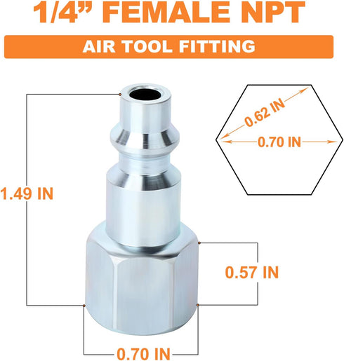 GASHER 1/4-Inch NPT Female Industrial Air Plug: Pneumatic Plugs 300PSI (20-Pack)
