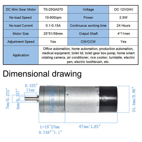 Encoder Metal Gearmotor 12V DC High Speed 600RPM Gear Motor with Encoder for Robotics