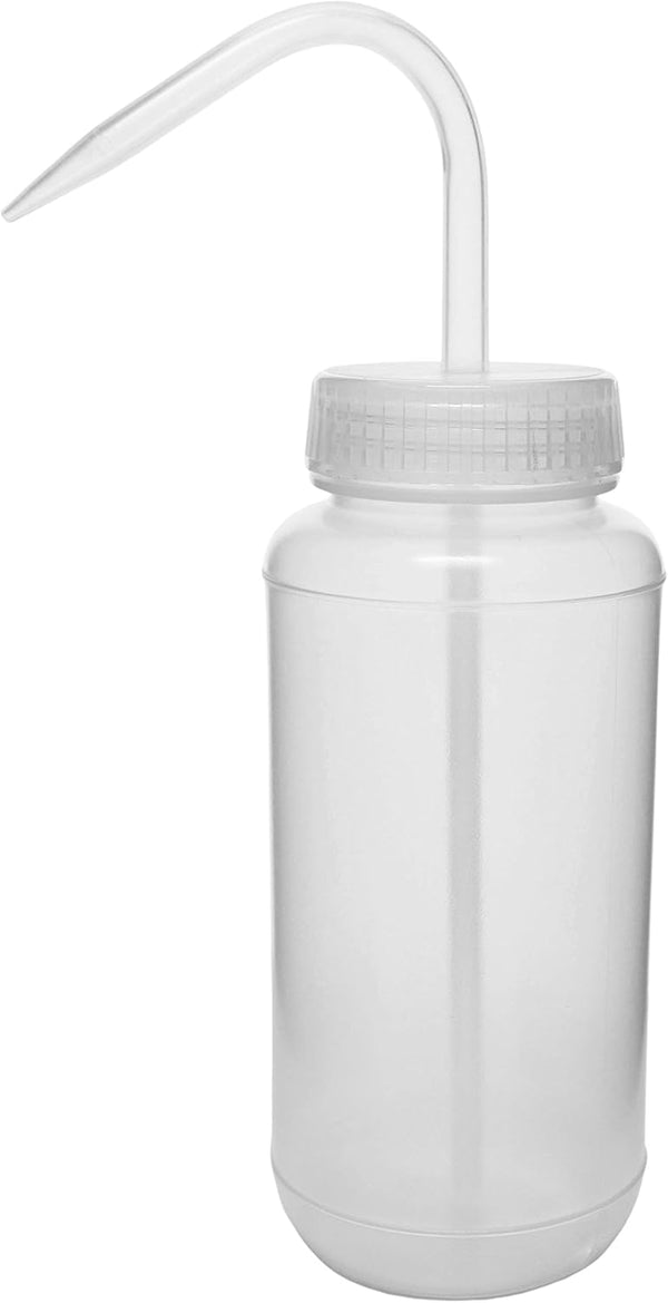 EISCO 500mL Wide Mouth Wash Bottle, Vented Cap, LDPE Translucent Squeeze Rinse Bottle