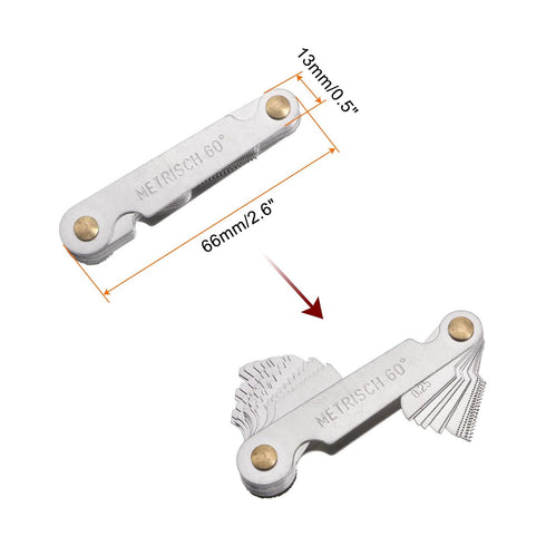 Metric 0.25-6.0 Screw Thread Pitch Gauge Tool for Industrial Measurement