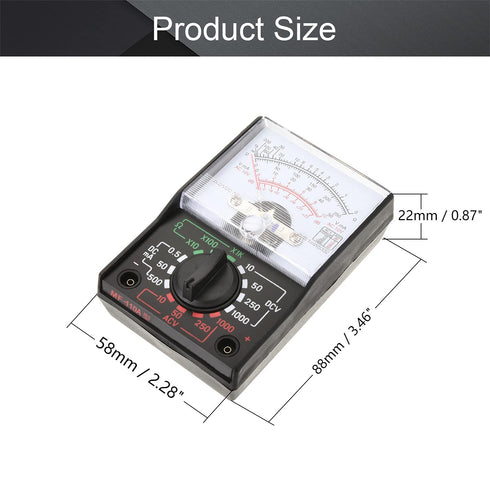 Fielect MF110A Digital Multimeter with DC AC Voltmeter and Ohm Volt Amp Tester and Diode Voltage Tester Meter with Test Probe
