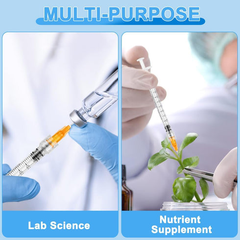 24 Pack 1ml Syringes with Needle, 25G 1”, Sterile Luer Lock Individually Packaged for Labs and Pets