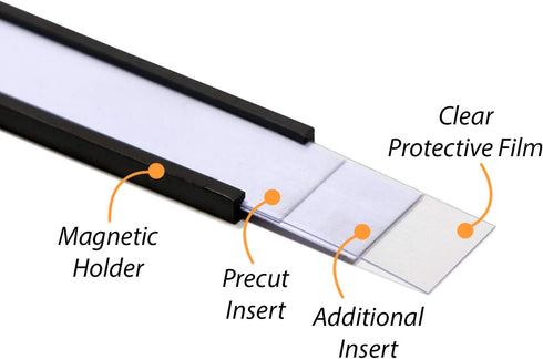 SmartSign Magnetic 'C' Channel Label Holders, Pack of 25 | 0.5" x 3"