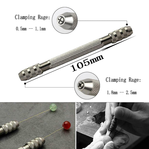 Luo ke 4 Pcs Round Cup Burr, 3/32'' Shank Wire Rounder Bits with Hand Drill Twisting Tools