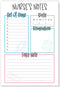 Tiny Expressions Nurse Notepads - 50 Tear-Away To-Do List Sheets, Nursing Planner & Desk Accessories, Made in the USA