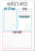 Tiny Expressions Nurse Notepads - 50 Tear-Away To-Do List Sheets, Nursing Planner & Desk Accessories, Made in the USA