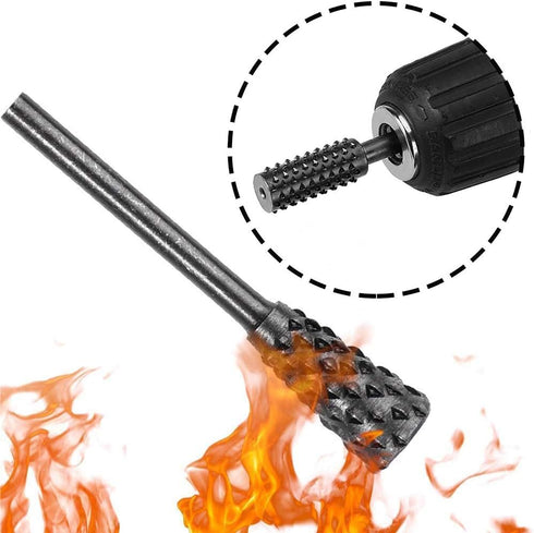 10pc Carbon Steel Rotary Burr Rasp Set, 1/8''(3mm) Shank Wood Carving File Rasp Drill Bits for DIY Woodworking,