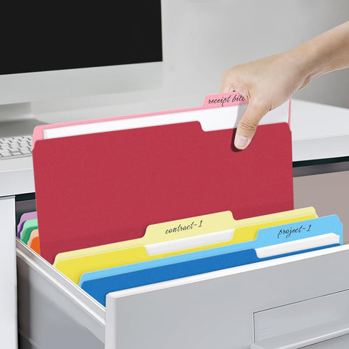 SUNEE File Folders, 30 Pack Manilla Folders, 8.5 x 11, Colored File Folders for Home Office School Supplies