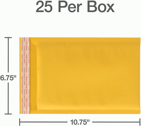Quality Park Bubble Mailers, 6 x 10 Inch, Kraft Padded Envelopes, Durable Brown Shipping Envelopes, Self Seal Closure,
