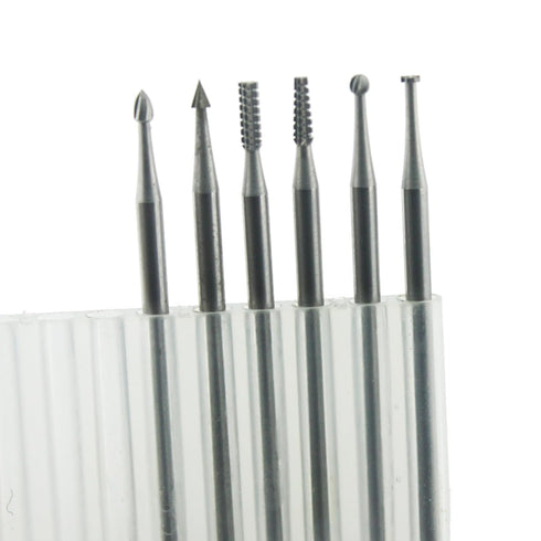 6 Pcs Tungsten Steel Engraving Router Bits, 3/32 Inch Shank Olive Amber Carving Drill Bits for Rotary Tool
