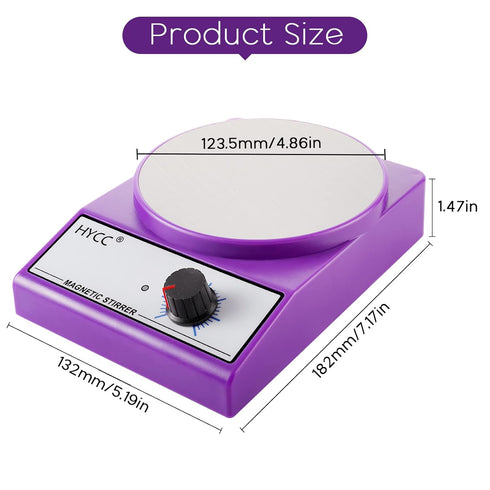 HYCC Magnetic Stirrer with 7PCS Stir Bar Set, 3000 RPM Magnetic Mixer for Lab Stirrers