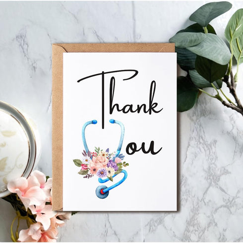 VKNDesigns Cute Thank You Card For Nurses - Doctors - Hospital - Greeting Card for Healthcare - Thank You Card - Card