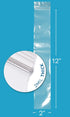 GPI POLY 2" 12" 500 Count, 2 GPI - x Long Zip Bags, Mil, Clear Plastic Reclosable Zipper Poly Baggies, with Resealable