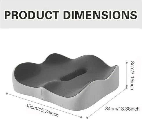 GENTERUN Fit for Thick Memory Foam Seat Cushion for Office Chair - Ergonomic Back Support for Pain Relief(Gray)