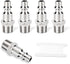 GASHER 5PCS Industrial Air Plug, 304 Stainless Steel 1/4"NPT Male High Flow Pneumatic Plugs