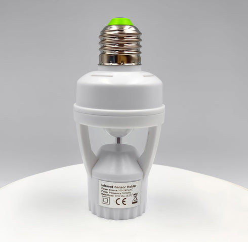 E26 E27 (1) Infrared Motion Sensor Light Socket Screw in Adapter for Automatic Light Control, Easy Install