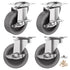 3 Inch Set 4, Caster Wheels, Casters of Heavy Duty Caster with Brake, Locking Castors with Rubber WheelPlate Swivel