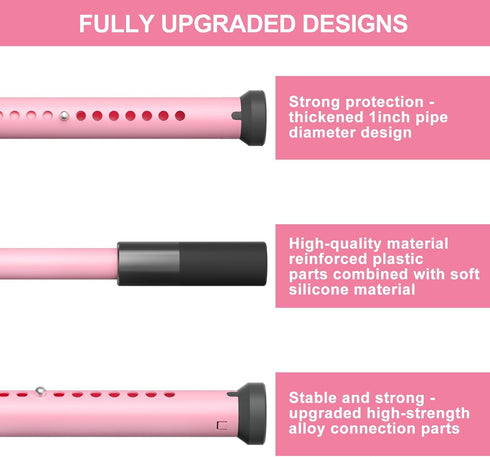 20-50inch Stopper,Pink,1Pack AceMining Sliding Door Security Bar,Heavy Duty Sliding Patio Door Lock Bar, Adjustable
