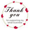 Jxuane 200 Pcs Thank You Labels, 1.5 Inch Red Heart Pattern Thank You