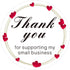 Jxuane 200 Pcs Thank You Labels, 1.5 Inch Red Heart Pattern Thank You
