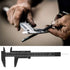 Plastic Vernier Caliper 150mm, High Accuracy 0.05mm Resolution, Double Sided Scale for Makeup, Student, Home (Black)