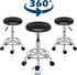 Generic Adjustable Black PU Leather Rolling Stool