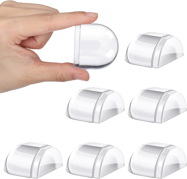 Qunclay 6 Pieces Floor Door Stopper, No Drill Shower Door Stopper, Self Adhesive Rubber Bumper Wall Protectors