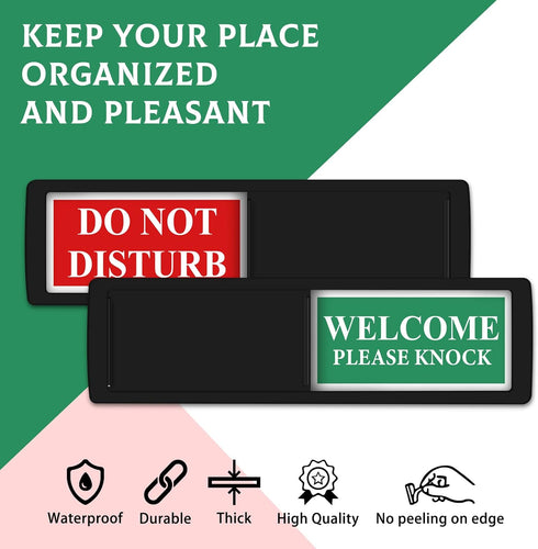 Privacy Sign - Do Not Disturb/Welcome Sign for Home Office, Restroom, Conference, Hotel, Hospital, Magnetic Slider Door