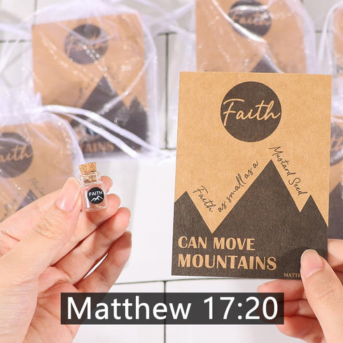 Qpige 30 Men(Circle-30) Bulk Have a Little Faith Card Christian Gifts for Women, School Church Wedding Baptism Unique