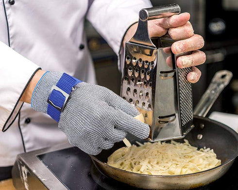 A9 1 Schwer ANSI Cut Resistant Glove, Food Grade Stainless Steel wire Mesh Metal Gloves, Knife Cutting Gloves