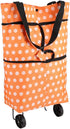 Ciglow Shopping Bag, Oxford Cloth Reusable Shopping Bags with Wheel Rolling Dual-Purpose Foldable