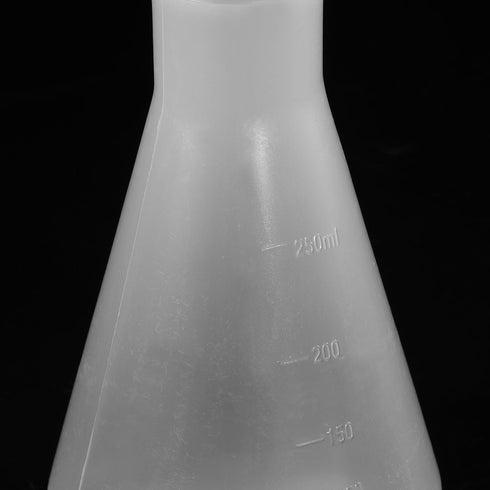 PATIKIL 250ml Plastic Erlenmeyer Flask, Clear, 2 Pack Narrow Mouth Conical Flask with Screw Caps for Laboratory