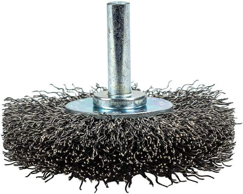 Forney 60015 Wheel Brush, 2-1/2-Inch Coarse Crimped Wire with 1/4-Inch Shank