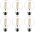 SD LUX G25 Vintage Globe Light Bulbs, 6 Pack, 8W Dimmable, 1000LM (100W Equivalent), E26 Base, 2700K Warm White
