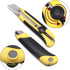 25MM Heavy Duty Utility Knife with 10pcs SK-5 Retract Blades, Rubber Grip Box Cutter for DIY Crafts