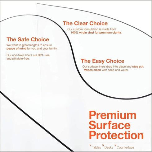 Generic Stand0.08in Office(20" 20") Clear Table Mat for Bedroom Dresser, Clear Desk Mat, Table Cover Protector for TV