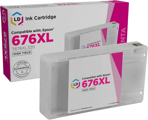 Remanufactured Ink Cartridge Replacement for Epson 676XL 676 T676XL320 High Yield (Magenta, Single-Pack) LD Products