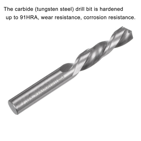 uxcell 7mm Solid Carbide Twist Drill Bits, Metric Left Hand Spiral Flutes, Tungsten Steel Drilling Tool for Stainless