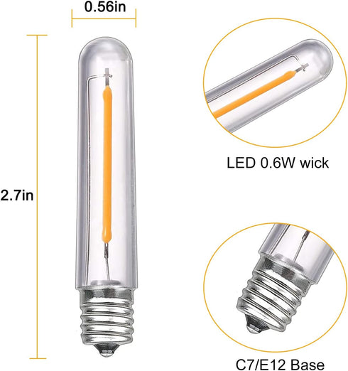 New S14 LED String Light Replacement Bulb, 12PK LED Bulb, 0.6 Watts 120 Volts, E12 Screw Base, Warm White by Bokoiuu