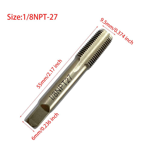 1/16", 1/8", 1/4" NPT Pipe Tap Set, 3Pcs Carbon Steel Cutting Tools for Mechanics DIY Thread Cutting