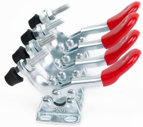 E-TING New 4PCS Hand Tool Toggle Clamp 201A Antislip Red Horizontal Clamp