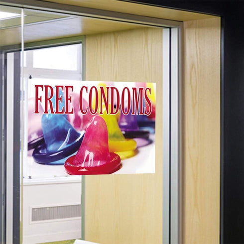 Fastasticdeals 20x14Inches Decal Stickers Multiple Sizes Free Condoms Outdoor Advertising Printing Industrial Vinyl
