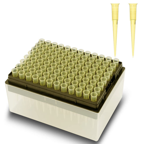 ONiLAB 100ul Pipettor Tips, Universal Lab Transparent Liquid Tips with Box, Non-pyrogenic, 96 Tips (100ul, 1 Rack)