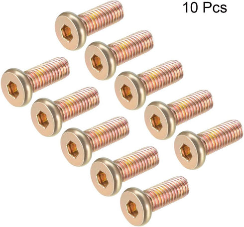 uxcell M8x20mm Furniture Screw, Hex Socket Machine Screws, Zinc Plated Fasteners, 10Pcs