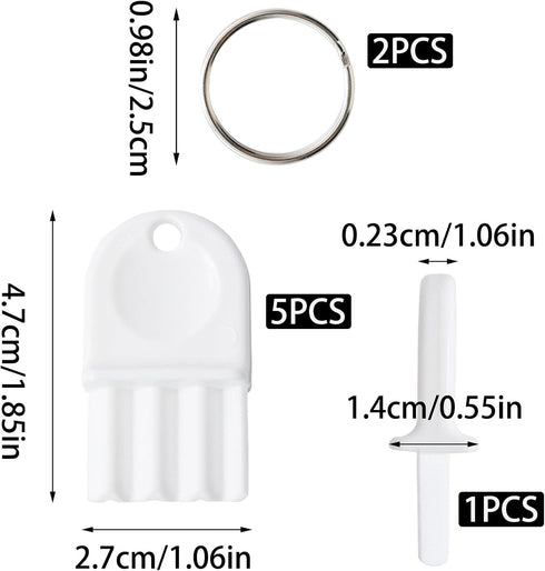 Yinluluna 5Pcs Universal Dispenser Keys, Plastic Paper Towel Dispenser Keys with Key Rings, Ideal for Most Toilet Paper
