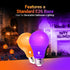 4 Pack LED Light Bulbs: A19 Purple & Orange 9W (60W Replacement) E26 Base for Home, Party, Halloween Lighting