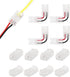 PAUTIX 8pcs 2-Pin 8mm COB LED Strip to Wire Connector, Unwired Clips Solderless Adapter Terminal Extension