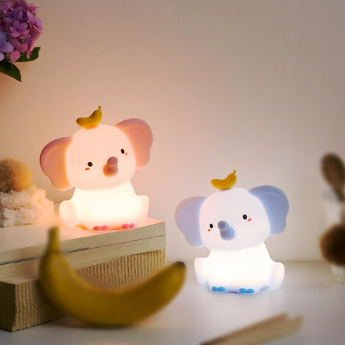 Dimming QANYI Elephant Night Light for Kids, Pink Elephant Lamp with Nursery Night Lamp Rechargeable Animal Light