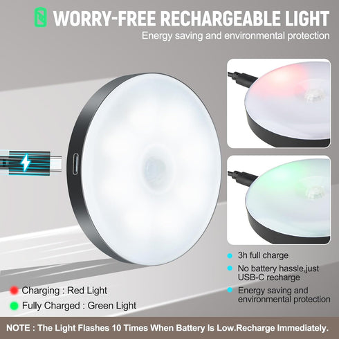 2 Pack DWEPTU Motion Sensor Night Light LED Night Lights, Dusk to Dawn Motion Sensor for Bedroom, Bathroom, Toilet