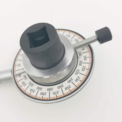 Torque Angle Meter, 1/2" Drive Wrench Angle Gauge with 14" Flexible Clip Arm, Made of CR-V Steel